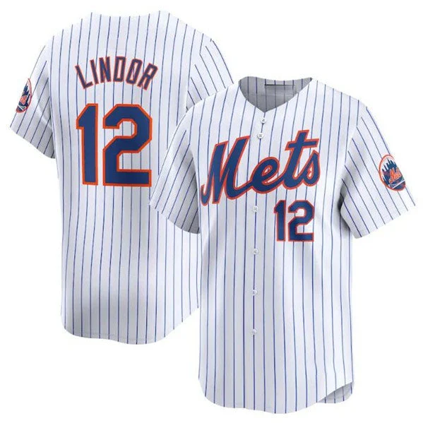 New York Mets #12 Francisco Lindor White 2024 Home Limited Stitched Baseball Jersey-NBA Custom Jersey Sale -