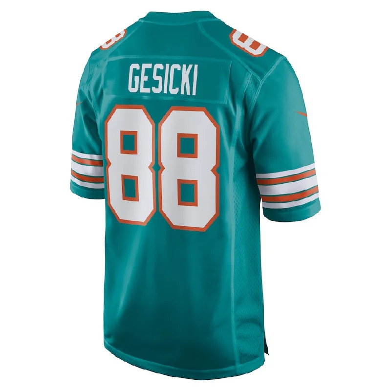 M.Dolphins #88 Mike Gesicki Aqua Alternate Game Jersey Stitched American Football Jerseys-NFL Team Jersey with Player Number -