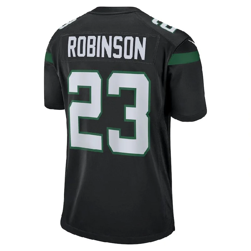 NY.Jets #23 James Robinson Stealth Black Alternate Game Player Jersey Stitched American Football Jerseys-NFL Custom Jersey Online -