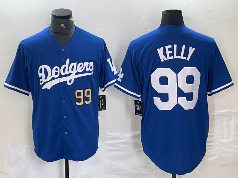 Los Angeles Dodgers #99 Joe Kelly Number Blue Stitched Cool Base Jersey Baseball Jersey-NBA Basketball Jersey for Game Day -