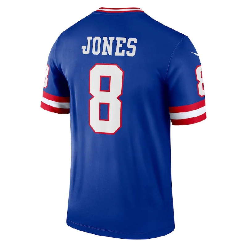 NY.Giants #8 Daniel Jones Royal Classic Player Legend Jersey Stitched American Football Jerseys-NFL Retro Football Jersey -