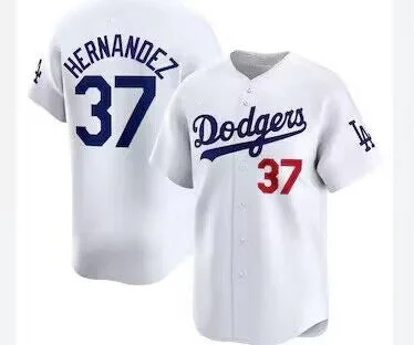 Los Angeles Dodgers #37 Teoscar Hernández White Home Authentic Player Jersey Baseball Jerseys-NBA Basketball Jersey for Sale Online -