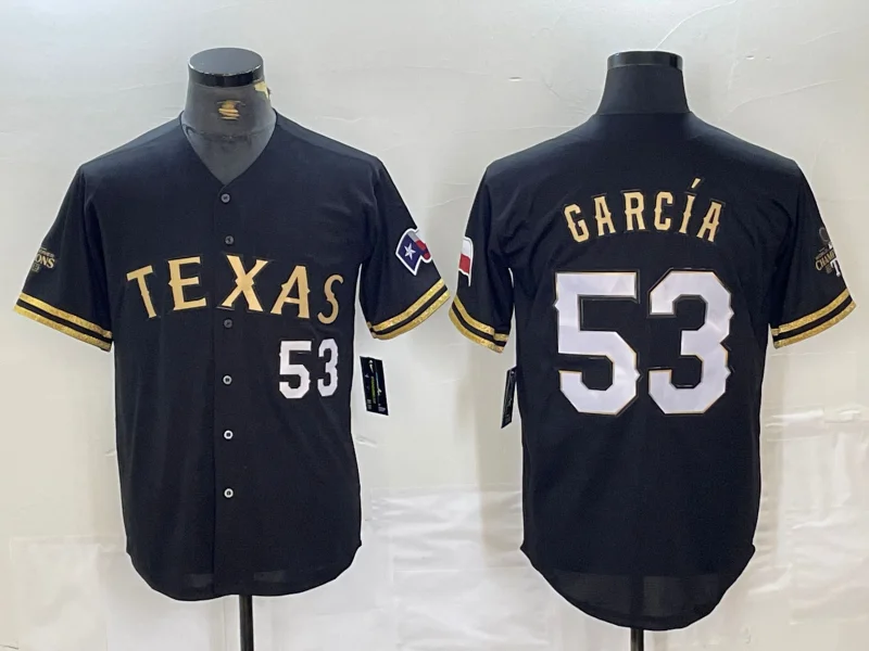 Texas Rangers #53 Adolis Garcia Black Gold Cool Base Stitched Baseball Jersey-NBA Basketball Jersey for Game Day -