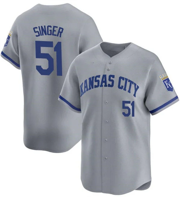 Kansas City Royals #51 Brady Singer Gray Away Stitched Baseball Jersey-NBA Special Edition Jersey -