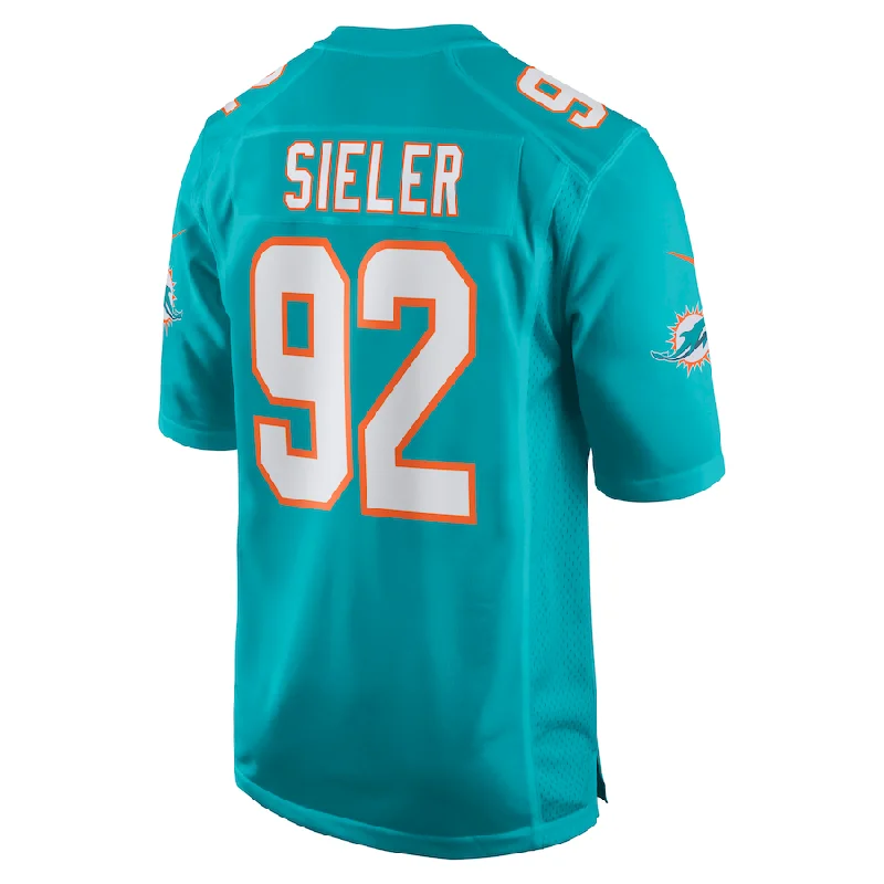 M.Dolphins #92 Zach Sieler Aqua Game Jersey Stitched American Football Jerseys-NFL Pro Bowl Player Jersey -