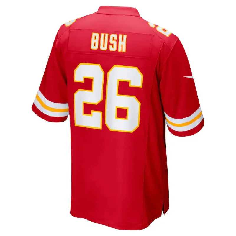 KC.Chiefs #26 Deon Bush Red Game Player Jersey Stitched American Football Jerseys-NFL Football Jersey with Official NFL Patch -