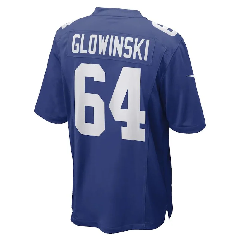 NY.Giants #64 Mark Glowinski Royal Game Player Jersey Stitched American Football Jerseys-NFL Game Jersey for Sale -