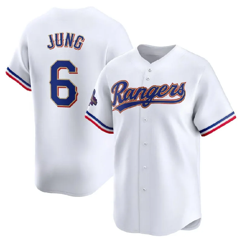 Texas Rangers #6 Josh Jung 2024 Gold Collection Limited Player Jersey – White Baseball Jerseys-NBA Official Player Jersey -