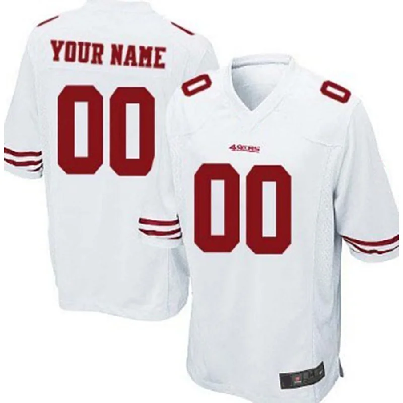 Custom SF.49ers White Game Jersey Stitched American Football Jerseys-NBA Replica Jersey -