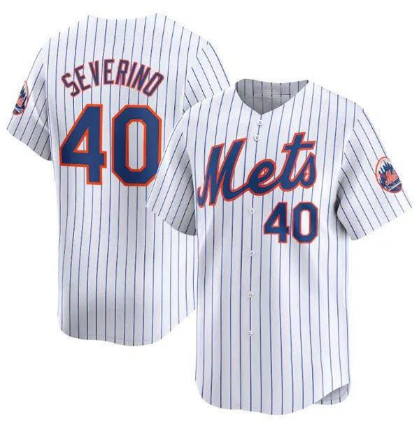 New York Mets #40 Luis Severino White 2024 Home Limited Stitched Baseball Jersey-NBA Throwback Jersey -