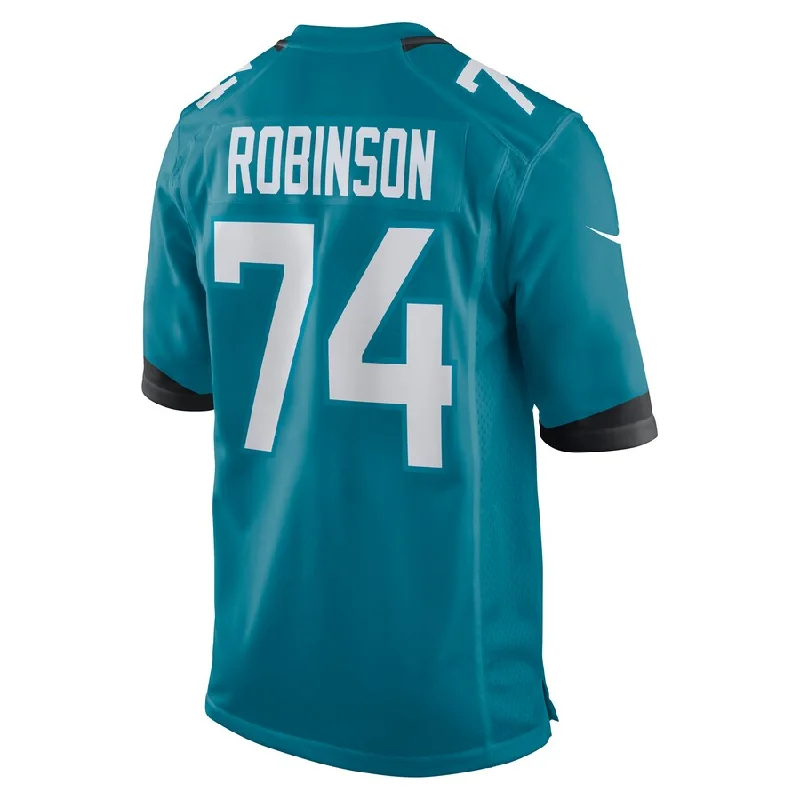 J.Jaguars #74 Cam Robinson Teal Game Jersey Stitched American Football Jerseys-NFL Exclusive Player Jersey -