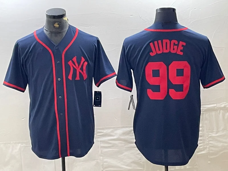 New York Yankees #99 Aaron Judge Navy Red Fashion Cool Base Baseball Jersey-NBA Official NBA Jersey for Sale -