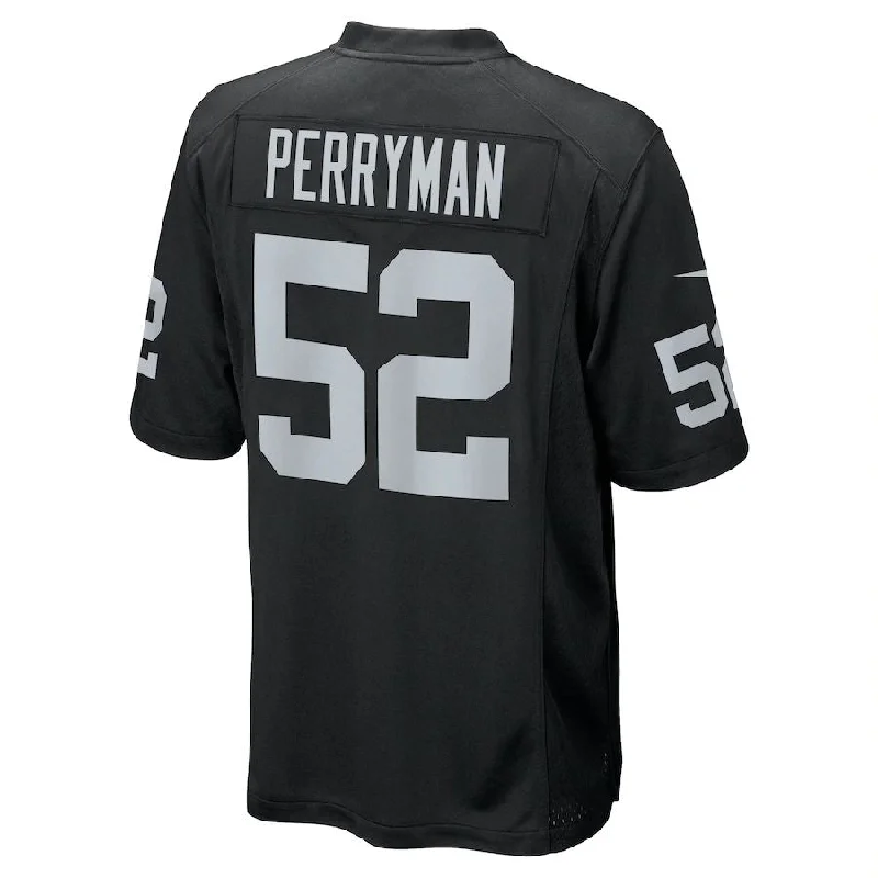 LV. Raiders #52 Denzel Perryman Black Game Jersey Stitched American Football Jerseys-NFL Signature Edition Jersey -