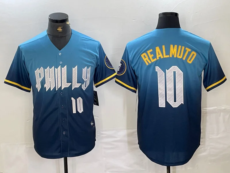 Philadelphia Phillies #10 JT Realmuto Number Blue 2024 City Connect Limited Stitched Baseball Jerseys-NBA Jersey for Basketball Lovers -