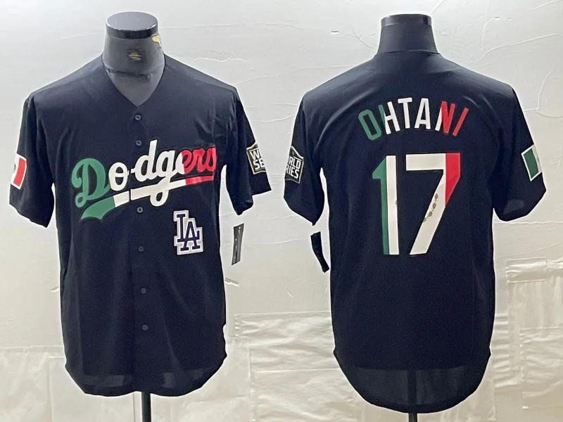 Los Angeles Dodgers #17 Shohei Ohtani Mexico Black Cool Base Stitched Baseball Jersey-NBA Player Edition Basketball Jersey -