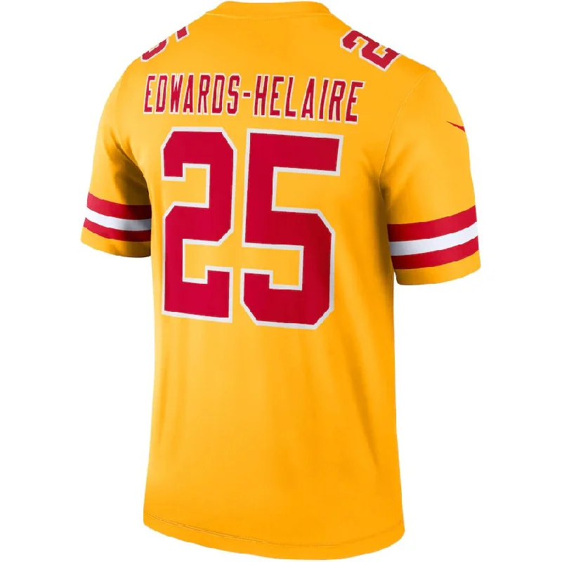 KC.Chiefs #25 Clyde Edwards-Helaire  Gold Inverted Legend Jersey Stitched American Football Jerseys-NFL Official Team Football Jersey -