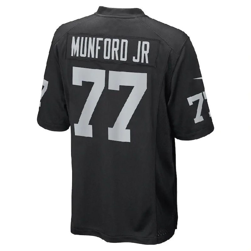 LV. Raiders #77 hayer Munford Jr. Black Game Player Jersey Stitched American Football Jerseys-NFL Custom Jersey for Fans -