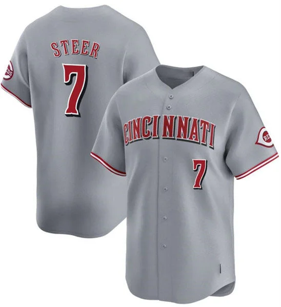 Cincinnati Reds #7 Spencer Steer Gray Away Limited Stitched Baseball Jersey-NBA Basketball Jersey for Youth -