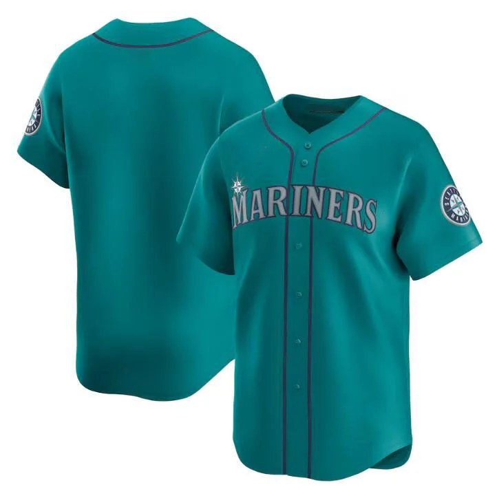 Seattle Mariners Blank Aqua Alternate Limited Stitched Baseball Jersey-NBA Youth Jersey for Sale -