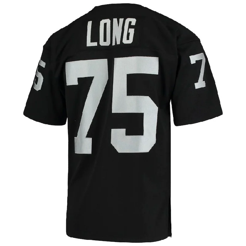 LV. Raiders #75 Howie Long Mitchell & Ness Black 1983 Authentic Throwback Retired Player Jersey Stitched American Football Jerseys-NFL Team Spirit Jersey -