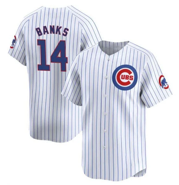 Chicago Cubs #14 Ernie Banks White Cool Base Stitched Baseball Jersey-NBA Basketball Jersey for Sale Online -