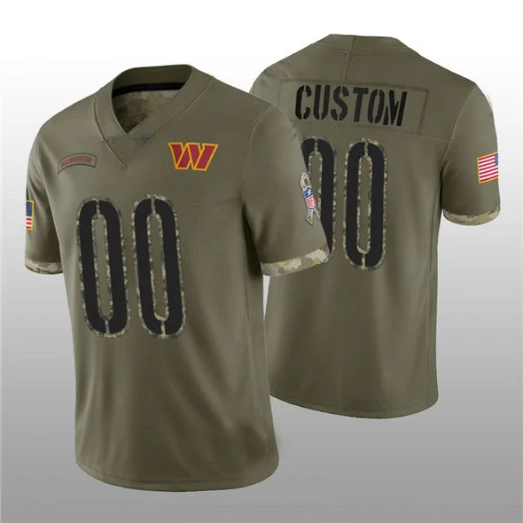 Custom W.Commanders ACTIVE PLAYER 2022 Olive Salute To Service Limited Stitched Jersey Football Jersey-NBA Championship Edition Jersey -