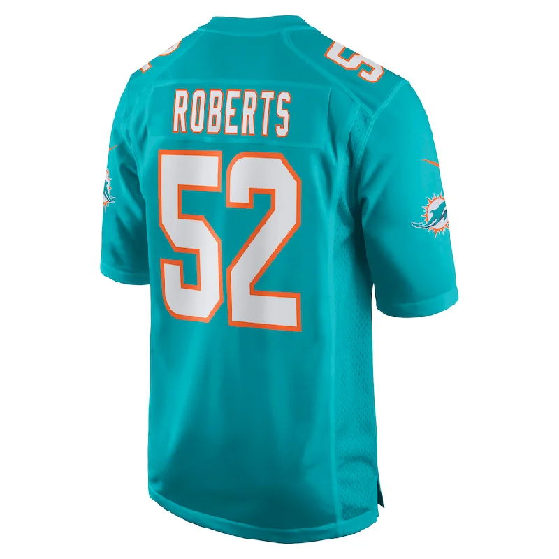 M.Dolphins #52 Elandon Roberts Aqua Game Player Jersey Stitched American Football Jerseys-NFL Retro Football Jerseys for Sale -