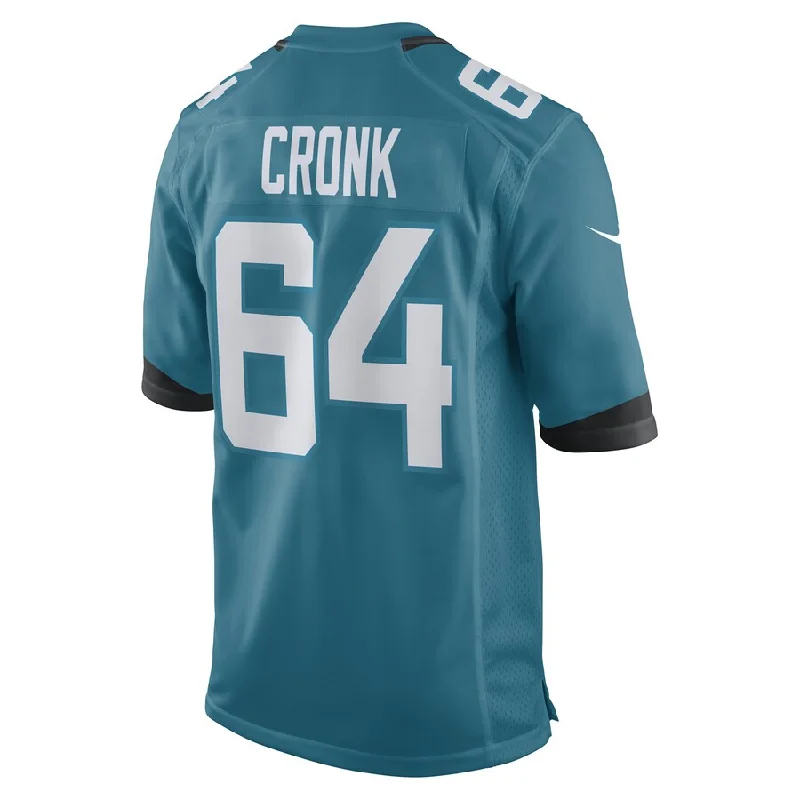 J.Jaguars #64 Coy Cronk Teal Game Player Jersey Stitched American Football Jerseys-NFL Retro Football Jerseys for Sale -