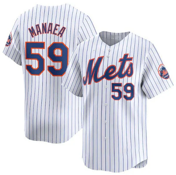 New York Mets #59 Sean Manaea White 2024 Home Limited Stitched Baseball Jersey-NBA Basketball Jersey for Men -