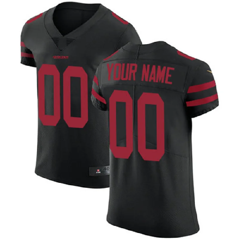 Custom SF.49ers Black Alternate Vapor Untouchable Custom Elite Jersey Stitched American Football Jerseys-NBA Jersey with Player Number -