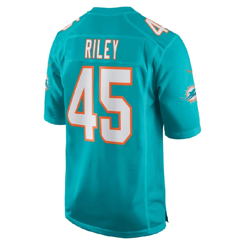 M.Dolphins #45 Duke Riley Aqua Game Jersey Stitched American Football Jerseys-NFL Player Jersey with Number -