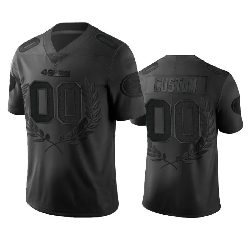 Custom SF.49ers Black Platinum Stitched American Football Jerseys-NBA Retro Player Jersey -