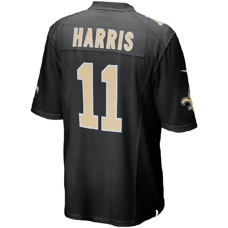 NO.Saints #11 Deonte Harris Black Game Player Jersey Stitched American Football Jerseys-NFL Exclusive Player Jersey -