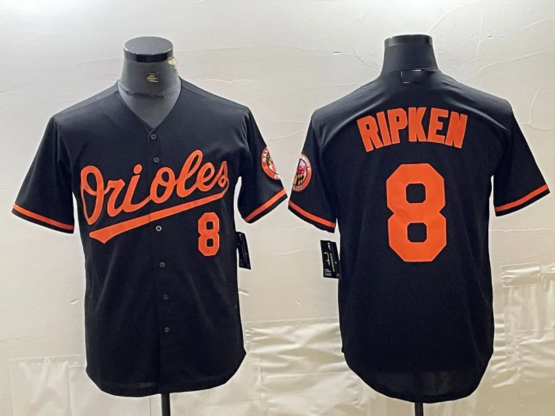 Baltimore Orioles #8 Cal Ripken Jr Number Black Cool Base Stitched Jersey Baseball Jerseys-NBA Basketball Jersey for Sale Online -