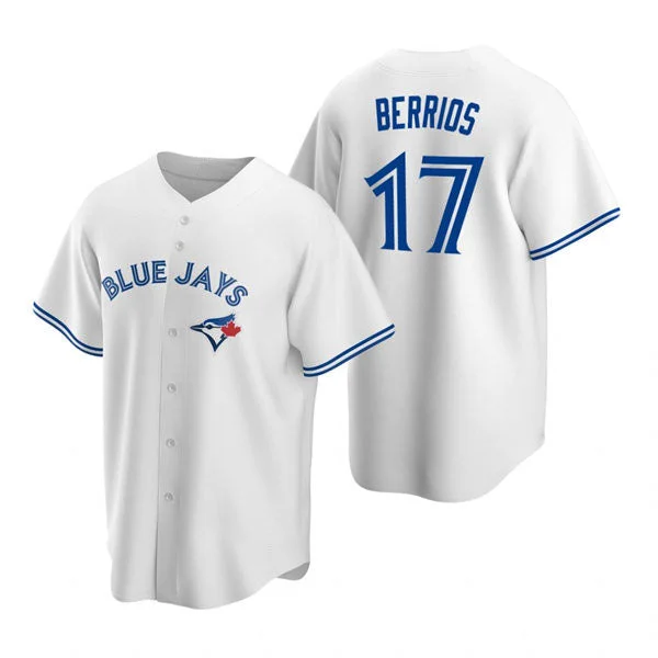 Toronto Blue Jays #17 Jose Berrios White Home Cool Base Jersey Baseball Jerseys-NBA Retro Player Jersey -