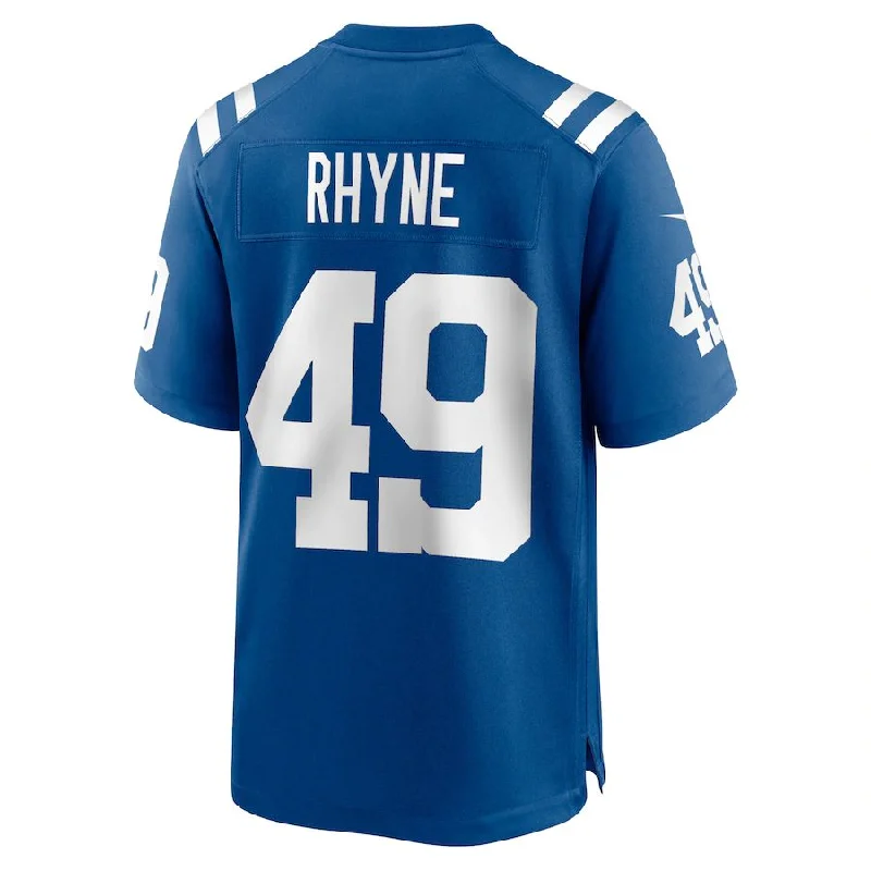 IN.Colts #49 Forrest Rhyne Royal Game Player Jersey Stitched American Football Jerseys-NFL Football Jersey with Team Logo -