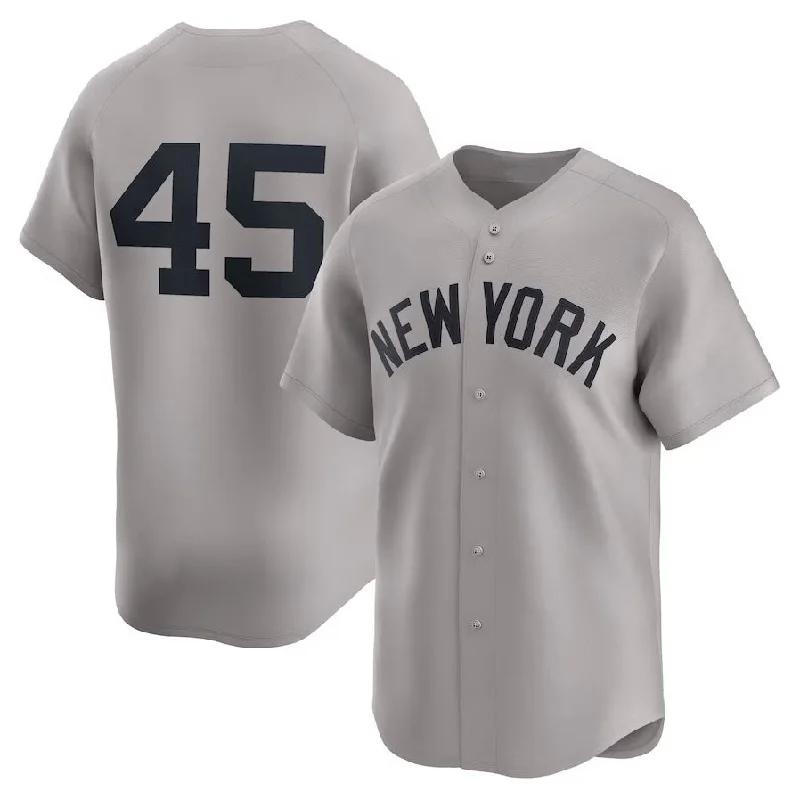 New York Yankees #45 Gerrit Cole Away Limited Player Jersey - Gray Stitches Baseball Jerseys-NBA Custom Team Jersey -