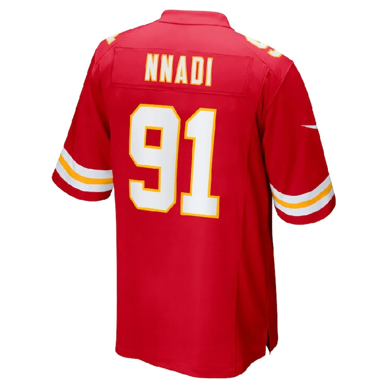 KC.Chiefs #91 Derrick Nnadi Red Game Jersey Stitched American Football Jerseys-NFL Custom Team Jersey for Sale -