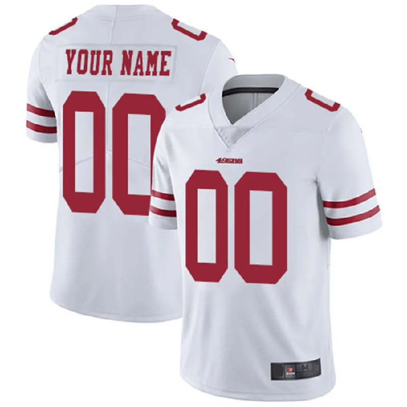 Custom SF.49ers Road White Vapor Untouchable Limited Jersey Stitched American Football Jerseys-NBA Basketball Jersey Shop -