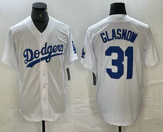 Los Angeles Dodgers #31 Tyler Glasnow White Stitched Cool Base Jerseys Baseball Jersey-NBA Youth Custom Jersey -