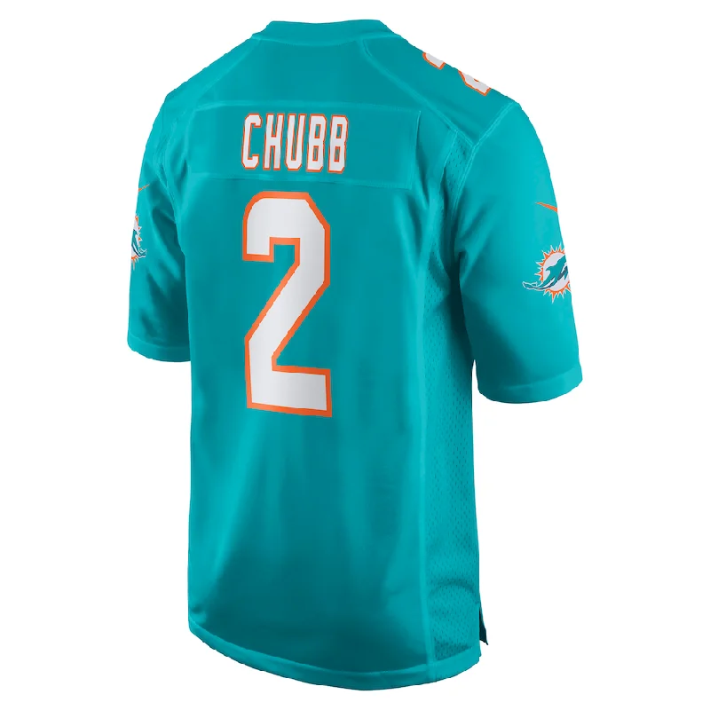 M.Dolphins #2 Bradley Chubb Aqua Game Player Jersey Stitched American Football Jerseys-NFL Exclusive Player Jersey -