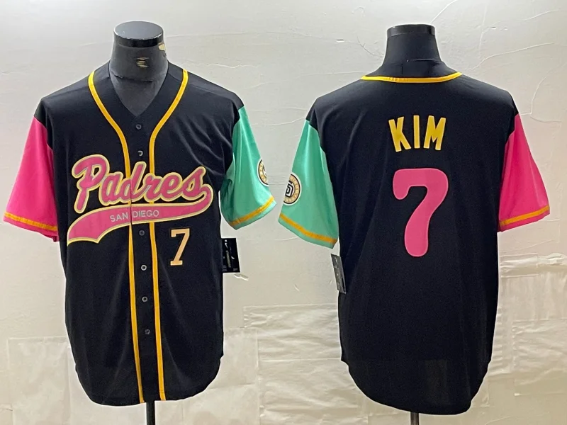 San Diego Padres #7 Ha Seong Kim Number Black NEW 2023 City Connect Cool Base Stitched Jersey Baseball Jersey-NBA Fan Edition Jersey -