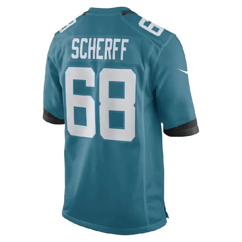 J.Jaguars #68 Brandon Scherff Teal Game Player Jersey Stitched American Football Jerseys-NFL Football Jersey with Special Edition -