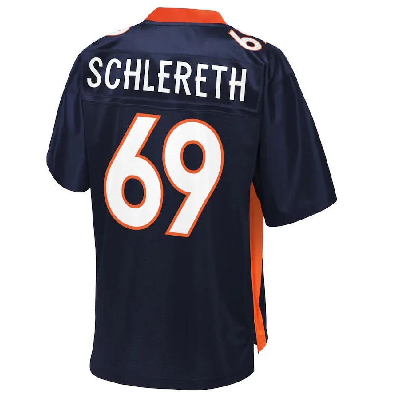 D.Broncos #69 Mark Schlereth Pro Line Navy Replica Retired Player Jersey Stitched American Football Jerseys-NFL Limited Edition Jersey -