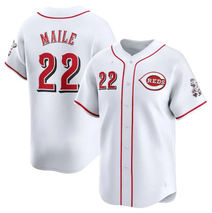 Cincinnati Reds #22 Luke Maile White Home Limited Stitched Baseball Jersey-NBA Youth Custom Jersey -