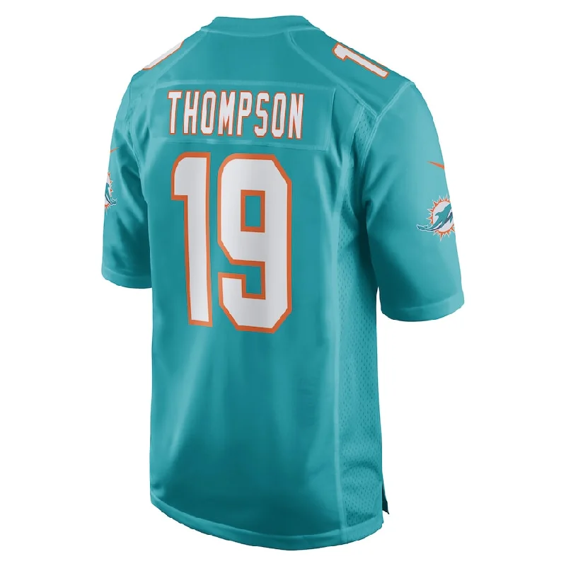 M.Dolphins #19 Skylar Thompson Aqua Game Player Jersey Stitched American Football Jerseys-NFL Game Jersey with Player Name -