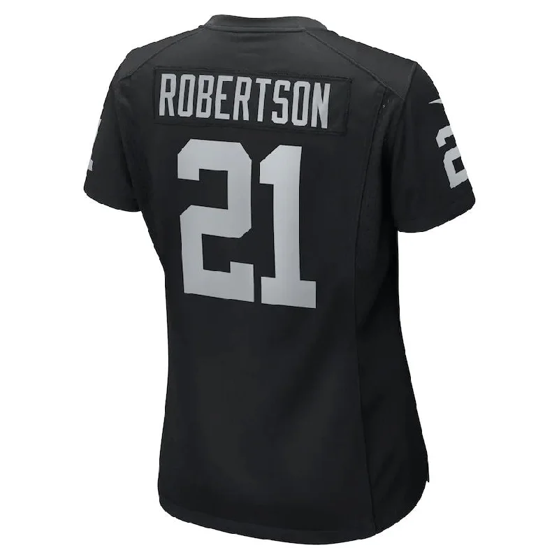 LV. Raiders #21 Amik Robertson Black Team Game Jersey Stitched American Football Jerseys-NFL Fan Gear Jersey -