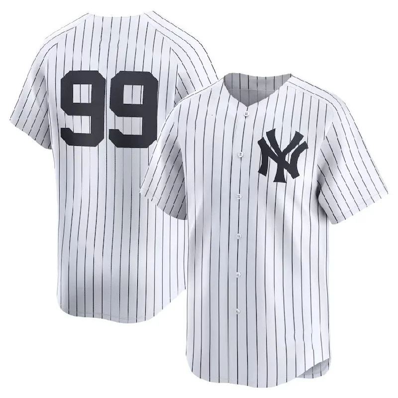 New York Yankees #99 Aaron Judge Home Limited Player Jersey - White Stitches Baseball Jerseys-NBA Jersey for Women Fans -