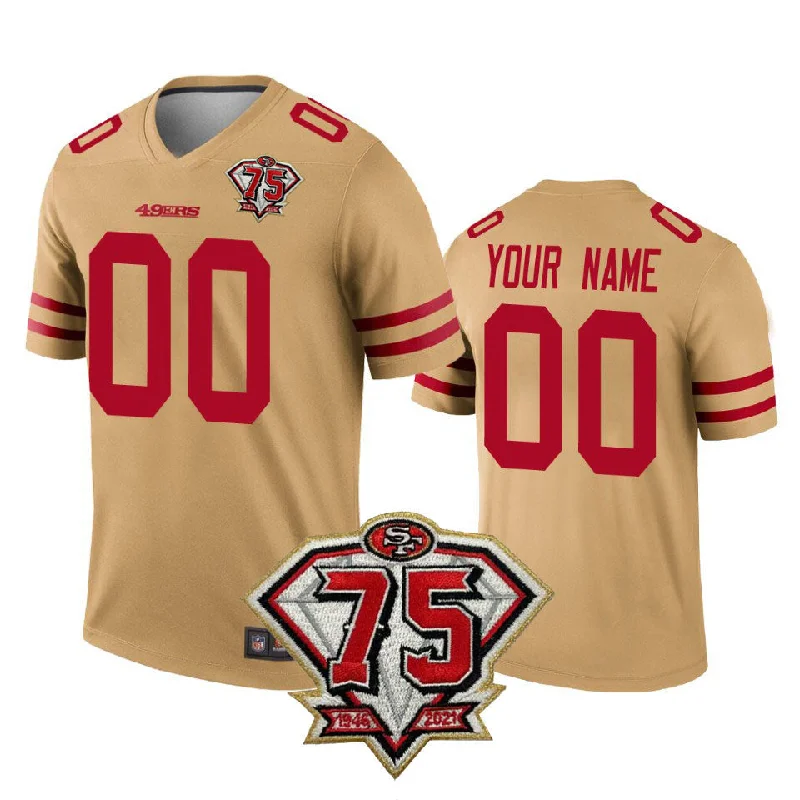 Custom SF.49ers Football Gold Stitched American Football Jersey-NBA Game-Worn NBA Jersey -