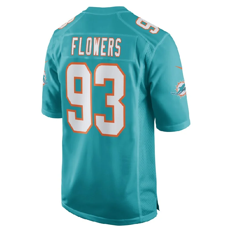 M.Dolphins #93 Trey Flowers Aqua Game Player Jersey Stitched American Football Jerseys-NFL Youth Football Jersey for Sale -